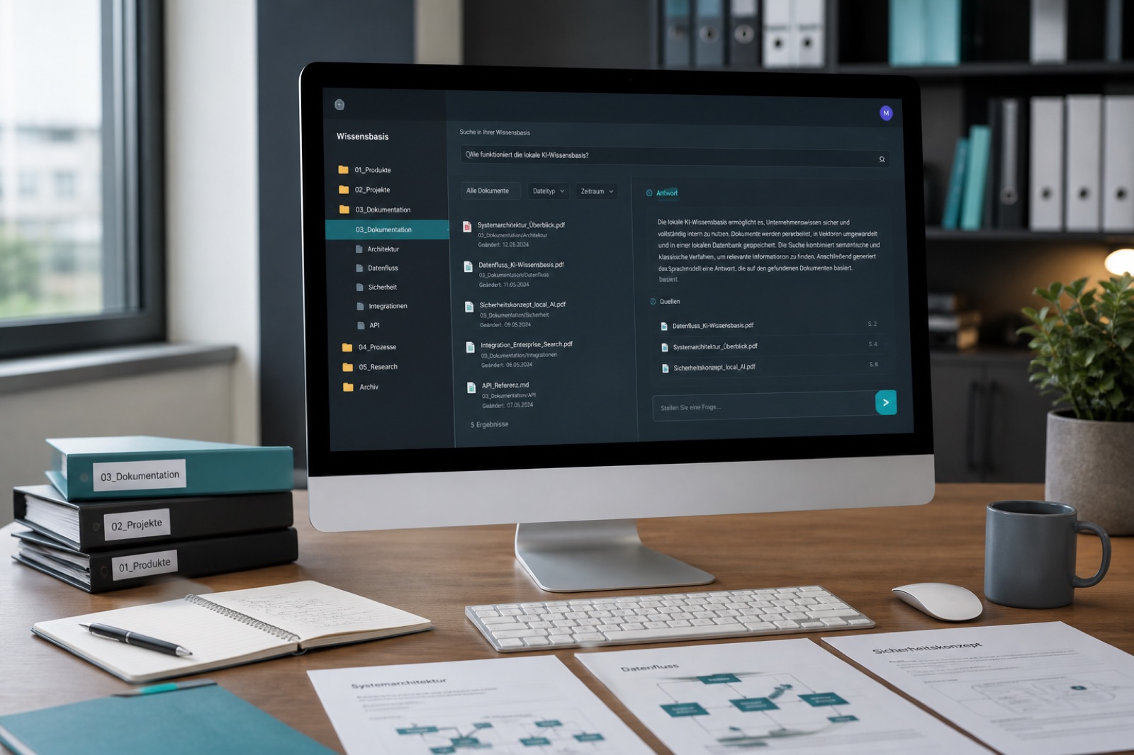 LLM-basierte Knowledge Base · KI-generiertes Bild